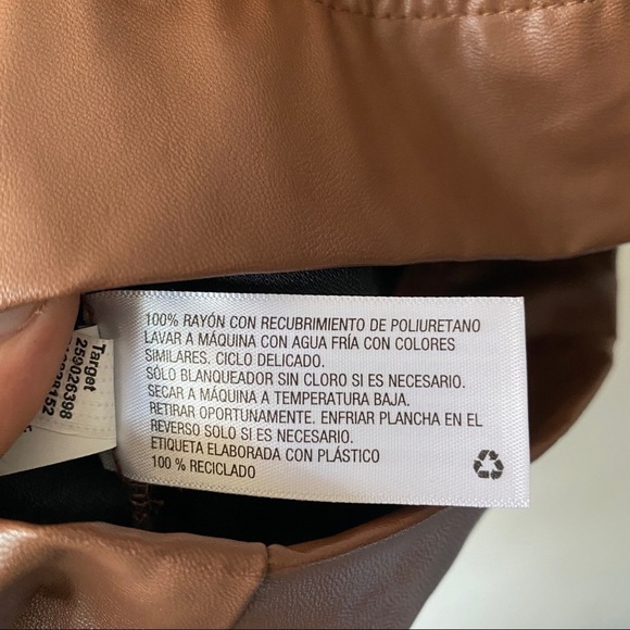 Prologue Women's Short Sleeve Vinyl Faux Leather Blouse Brown Size Large - Picture 4 of 6